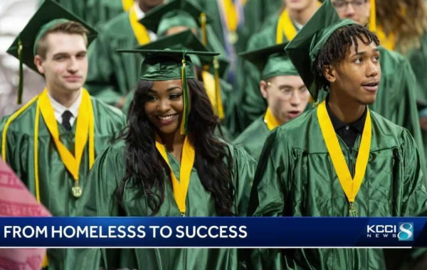 Determined Iowa teen overcomes homelessness to graduate high school